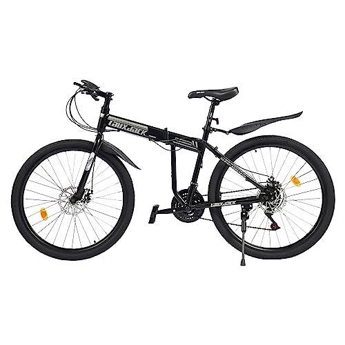 BJTDLLX 26 Zoll Klapprad Erwachsene 21 Gang Mountainbike Faltrad, Premium Doppelscheibenbremse Klappfahrräder, HöHenverstellbar Cityrad Frauen Fahrrad aus Kohlenstoffstahl von BJTDLLX