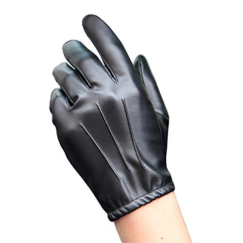 BJTYHT Lederhandschuhe Schwarz PU-Leder-Handschuhe Männlich dünne Art-Driving-Leder-Männer Handschuhe Griffige Five Fingers Voll Palm Touchscreen (Color : PM018PC Thicken, Gloves Size : M) von BJTYHT