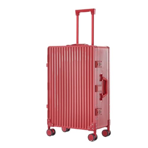 BKRJBDRS Koffer Modischer Aluminiumrahmen-Koffer für Herren, geräuschloser Universal-Rollen-Trolley, Boarding-Koffer für Damen-Koffer von BKRJBDRS