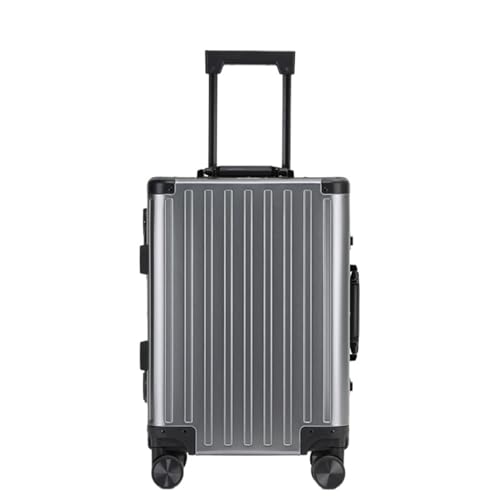 BKRJBDRS Koffer Trolley-Koffer aus Vollmagnesium-Aluminiumlegierung, Ganzmetall-Koffer, Rollenkoffer, Boarding-Koffer, einfacher tragbarer Koffer von BKRJBDRS