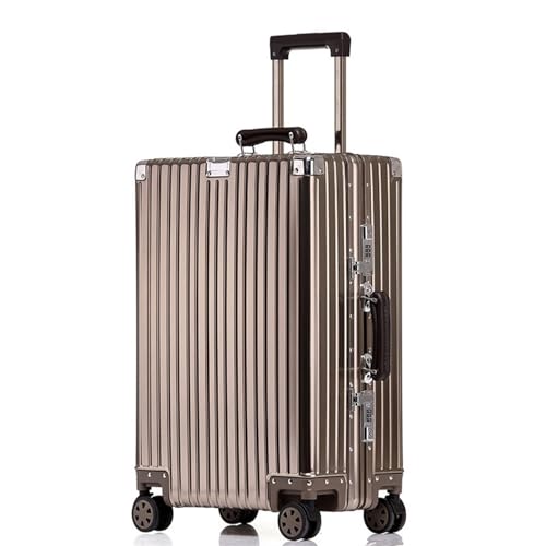 BKRJBDRS Koffer aus Aluminium-Magnesium-Legierung, Bordtrolley, Passwortbox, Aluminiumrahmen, Gepäck, einfacher tragbarer Reisekoffer von BKRJBDRS