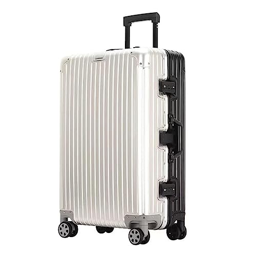 BKRJBDRS Praktischer Gepäckkoffer mit Rollen Handgepäckkoffer Reißverschlussloser Hartschalenkoffer aus Aluminium Leicht zu bewegen von BKRJBDRS