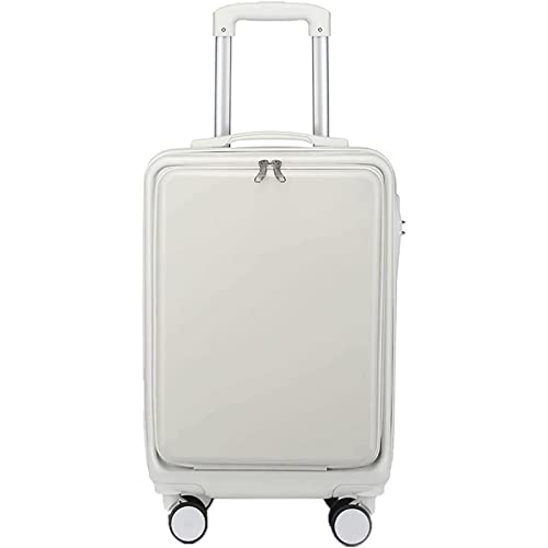 BKRJBDRS Reisekoffer, Boarding-Koffer aus Aluminium mit seitlicher Öffnungsabdeckung, Trolley-Koffer mit vorderer Öffnung, 20-Zoll-Hartschalenkoffer, Universal-Rollenkoffer, langlebig von BKRJBDRS