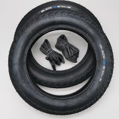 Black1 2x12 Zoll Galaxy Reifen mit AV Schläuche | | Zoll/Maß: 12 x 2.0 | ETRTO 50-203 Decke Mantel Fahrrad Buggy Kinder Roller Anhänger Autoventil Schrader von Black