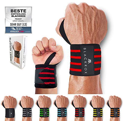 BLACKROX Handgelenkbandage Wrist Wraps Beast Killer 2x Handgelenkstütze Mann Frau Handgelenk Bandage für Sport, Fitness, Gym Bodybuilding powerlifting weightlifting kraftsport (Rot) von BLACKROX