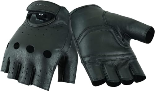 BLACKWILD Fingerlose Handschuhe | Ohne Finger Leder Motorradhandschuhe Herren und Damen| Fingerlos Fahrradhandschuhe,Gym Fitness Handschuhe auch für MTB und Taktische (Schwarz, XL) von BLACKWILD The Rider's Skin