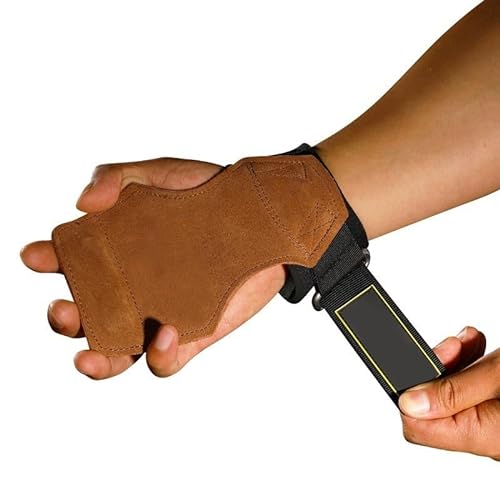 BLBTEDUAMDE Handgelenk-Handschuh-Booster-Bänder, Gewichtheber-Kompressionsbänder, Fitness-Klimmzug-Trainingshilfe, Handgelenk-Handschuhe (Size : Brown Average Size) von BLBTEDUAMDE