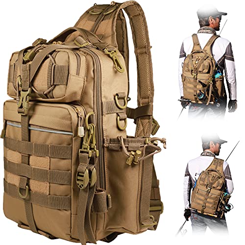 BLISSWILL Angelrucksack mit Rutenhalter, Angelausrüstungstasche, Angelausrüstungstasche von BLISSWILL