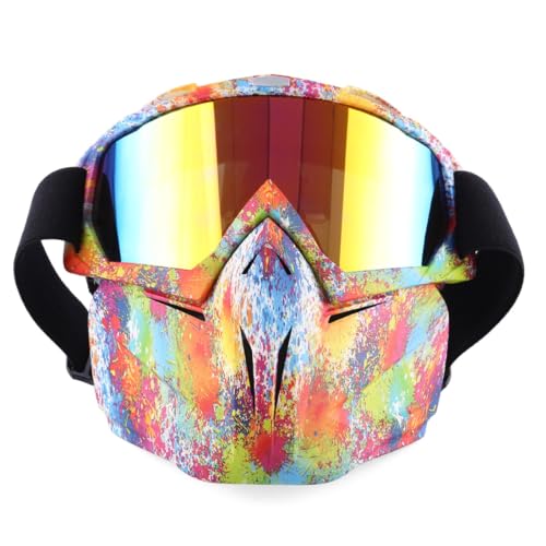 BLOKZ Taktische Airsoft Maske mit Brille, Weichschaum Darts Einstellbare Schutzausrüstung Spiegel Vollgesichtsmaske für Nerf, CS Training Paintball Spiel Requisiten von BLOKZ