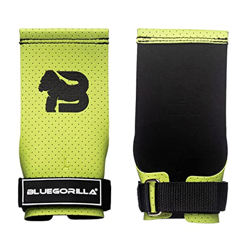 BLUEGORILLA Fingerlose Griffe für Crosstraining and Crossfit, Grips ohne Löcher. Gym, Calisthenic. Maximale Griffigkeit und Haltbarkeit für die anspruchsvollsten Trainingseinheiten (L, Grün) von BLUEGORILLA