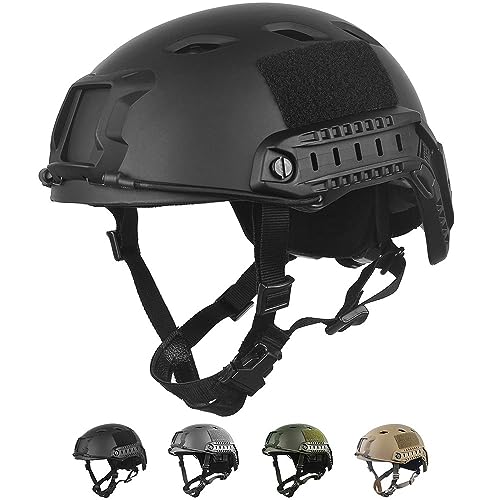 Airsoft Helm Ops Schutzhelm Taktischer Helm (Typ Fast BJ) mit Pads Sturzhelm für Freizeit Outdoor Paintball, Taktik Fast Helm für Airsoft Paintball CS Game A von BLUEZY