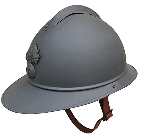 Frankreich M1915 Adrian Helm, Eisenhelm WW1 WW2 Retro French Army Vintage Helm Army Helm Reproduktion Mit Lederfutter für Airsoft Paintball Outdoor-Sportarten von BLUEZY