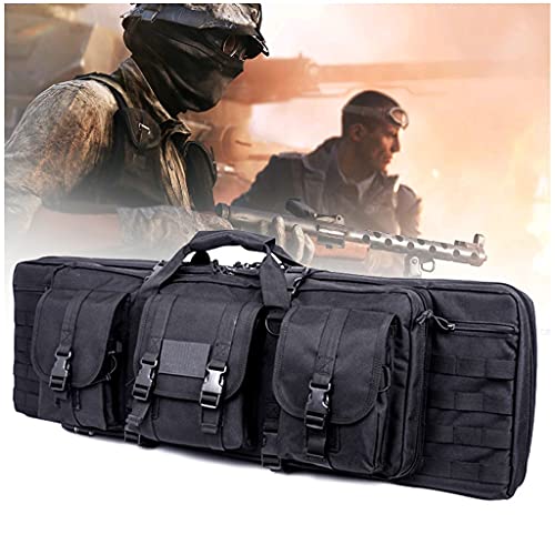 Gewehrtasche 2 langwaffen, Lange Jagdtasche,waffentasche,Lange Jagdtasche,waffentasche für langwaffen abschließbar,mit Doppelfach & 3 Große Zubehör Beutel 110CM von BLUEZY