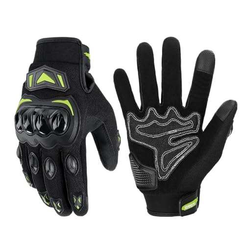 BLacOh Motorradhandschuhe Herren Sommer Moto Handschuhe Touchscreen Sport Motorrad Schutz MTB Guantes Handschuhe for Männer Frauen Schwarz Motorradhandschuhe Damen (Color : Green, Size : L) von BLacOh