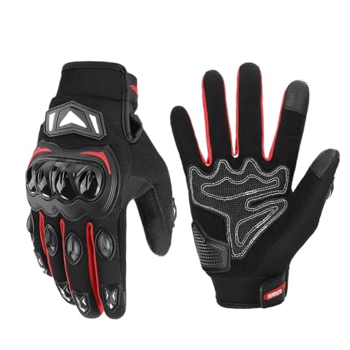 BLacOh Motorradhandschuhe Herren Sommer Moto Handschuhe Touchscreen Sport Motorrad Schutz MTB Guantes Handschuhe for Männer Frauen Schwarz Motorradhandschuhe Damen (Color : Red, Size : XL) von BLacOh