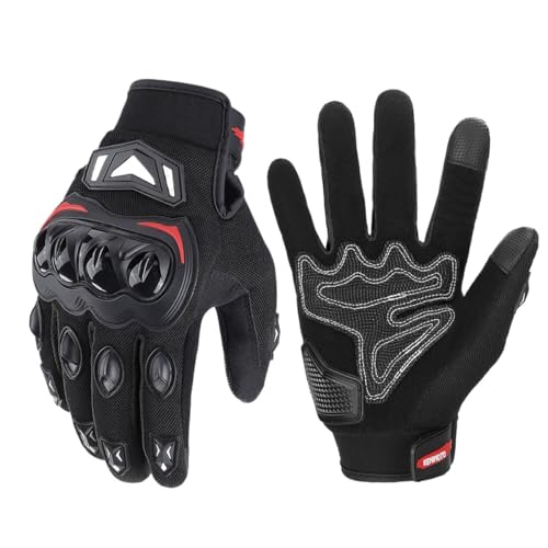 Motorradhandschuhe Herren Sommer Moto Handschuhe Touchscreen Sport Motorrad Schutz MTB Guantes Handschuhe for Männer Frauen Schwarz Motorradhandschuhe Damen (Color : Black, Size : XL) von BLacOh