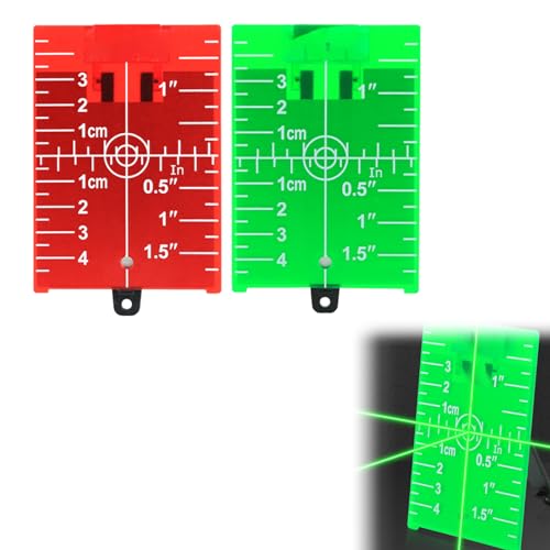 2 Stück Lasertarget, Laser Zieltafel, Grüne Laser Zielscheibe, Magnetische Laser Zieltafel, Laser Zieltafel mit Reflektoren, Lasermess Zubehör für eine Verbesserung der Laser-Sichtbarkeit von BNOYONERAS