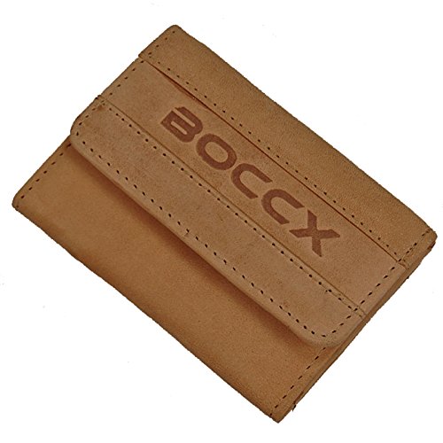BOCCX Kleines Portemonnaie Damen - Mini Geldbörse Herren Echt Leder (9x7x2cm) - Geldbeutel klein mit Münzfach (Vintage-Tan) von BOCCX