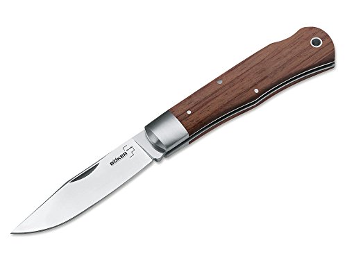BÖKER PLUS® Lockback Bubinga - EDC Zweihandmesser mit 440C Klinge 9 cm - Lockback-Messer in Messer-Etui -klassisches Taschenmesser mit Holzgriff von BÖKER PLUS