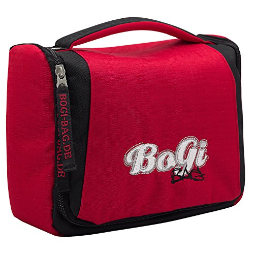 BoGi Bag Kulturbeutel XL 4 Liter rot schwarz Kulturtasche Waschtasche Kosmetiktasche Spiegel von BOGI