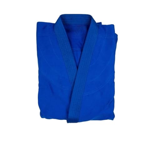 Professionell gefertigter Judo-Gi-Kampfsport-Uniform, Single Weave Bleach Kimono, perfekt for Wettkampf oder Training mit weißem Gürtel Für Training(Blue,190CM) von BOJHGO