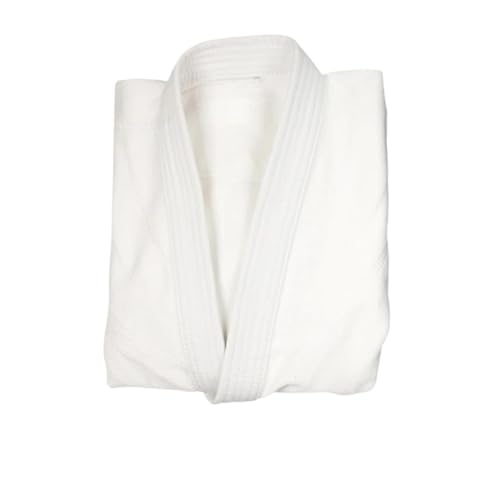 Professionell gefertigter Judo-Gi-Kampfsport-Uniform, Single Weave Bleach Kimono, perfekt for Wettkampf oder Training mit weißem Gürtel Für Training(White,190CM) von BOJHGO