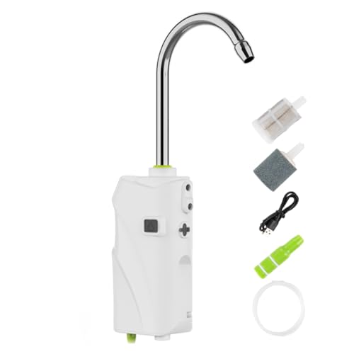 BOLAXHCA 3-In-1-Luftpumpe für Outdoor-Angeln, Sauerstoffanreicherung, USB, Intelligenter Sensor, Wasser-Sauerstoffpumpe, Tragbar, Intelligentes LED-Licht, Langlebig, Einfache Installation – Weiß von BOLAXHCA
