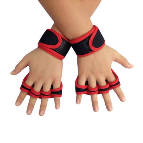 BOLAXHCA XL Training Sport Handschuhe Gym Hand Handgelenk Handschuhe für Männer Frauen Workout Handschuhe Rot A von BOLAXHCA