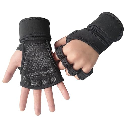 BOLAXHCA XL Training Sport Handschuhe Gym Hand Handgelenk Handschuhe für Männer Frauen Workout Handschuhe Schwarz B von BOLAXHCA