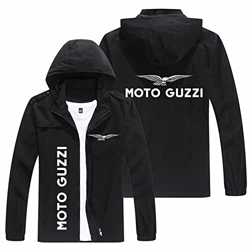 Herren Hoodies Reißverschluss Jacken Für Moto Guzzi Print Lässige Sweatshirts Langarm Kapuzen Strickjacke Frühling Herbst Mäntel Tops,B,XL von BOMMEL