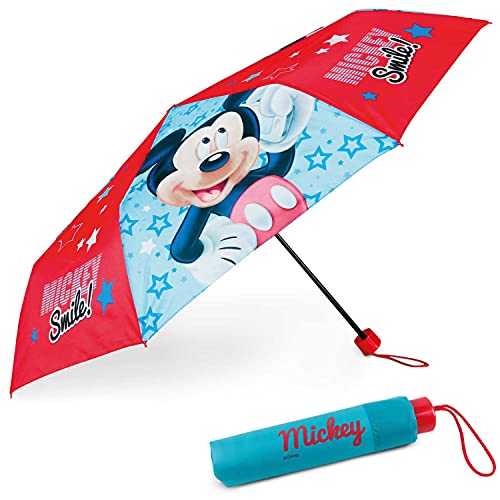 BONNYCO Regenschirm Kinder Mickey Mouse Regenschirm Sturmfest mit Verstärkter Struktur - Klappschirm mit für Tasche, Rucksack oder Reise | Regenschirm Klein Jungen - Geschenke für Jungen von BONNYCO
