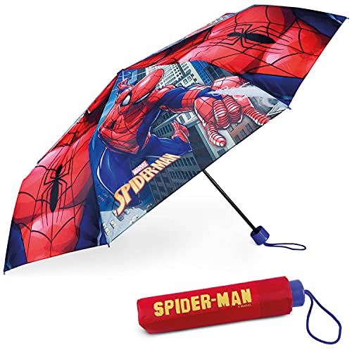 Regenschirm Kinder Spiderman - BONNYCO | Regenschirm Sturmfest mit Verstärkter Struktur - Klappschirm mit für Tasche, Rucksack oder Reise | Regenschirm Klein Jungen - Geschenke für Jungen von BONNYCO