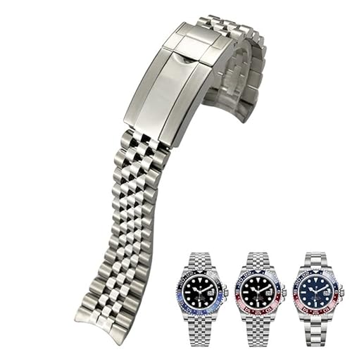BONOOL 20-mm-Uhrenarmbänder für Rolex-Armband GMT Master II-Armbanduhrarmband Jubilee mit Oyster-Verschluss. 316L-Armband aus massivem Edelstahl von BONOOL