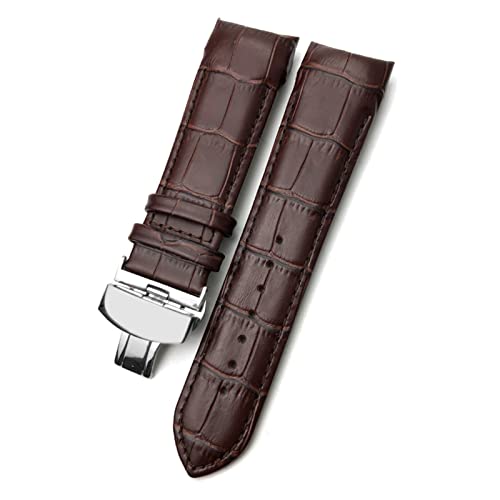 BONOOL 22mm 23mm 24mm gebogenes Ende-Uhrenarmband passend für T035617 Rindsleder-Uhrenarmband-Verschluss-Armbänder Herren (Farbe: 21 mm, Größe: 23 mm) von BONOOL