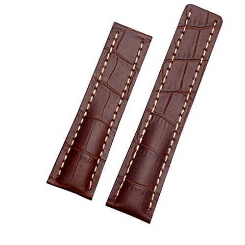 BONOOL Echtes Lederarmband für Breitling-Uhrenarmband, Rindslederarmband mit Faltschließe, 22 mm, 24 mm, Uhrenarmbänder von BONOOL