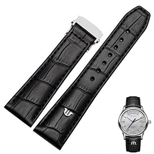 BONOOL Echtes Lederarmband für Maurice Lacroix Uhrenarmband schwarz braun 20mm 22mm mit Faltschließe von BONOOL