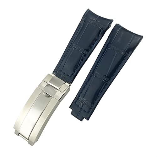 BONOOL Echtleder-Armband mit gebogenem Ende, 20 mm Schiebeverschluss-Schnalle, für Rolex GMT Submariner Hulk Oyster-Uhrenarmband von BONOOL