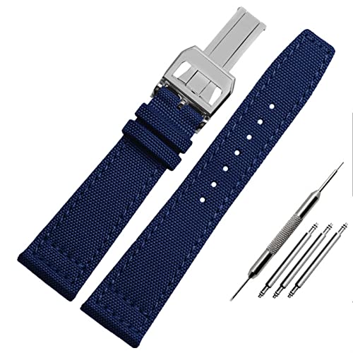 BONOOL Nylon Uhrenarmband für IWC Portugieser Pilot Serie 20mm 21mm 22mm Armbanduhren Band Canvas Armband Schwarz Blau Grün Uhrenarmband von BONOOL