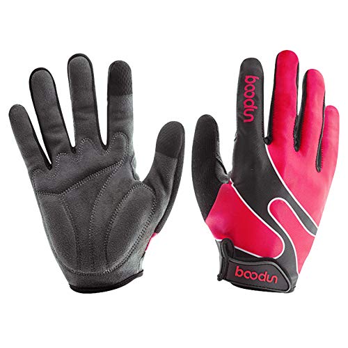 BOODUN Fahrradhandschuhe Stoßdämpfende Mountainbike-Handschuhe für Damen und Herren mit Touchscreen-Funktion - Rosa - XL von BOODUN