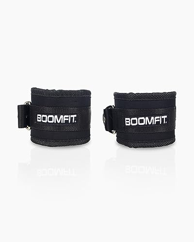 BOOMFIT Unisex-Erwachsene Correas Tobillo de Musculación Kraft-Knöchelriemen, Black, One Size von BOOMFIT