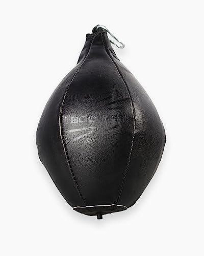 BOOMFIT Unisex-Erwachsene Speed Ball Saco (Pera) de Boxeo Black Edition Speedball Boxsack (Birne), One Size von BOOMFIT