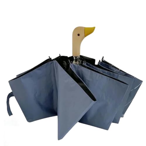 BOQUN Regenschirm Niedliche Ente Duck Regenschirm Sonnig Und Regnerisch Doppelt Gebrauchte Sonne Dach Weibliche Sonnenschutzmittel Anti-Uv Kreative Falten-Milchblau von BOQUN