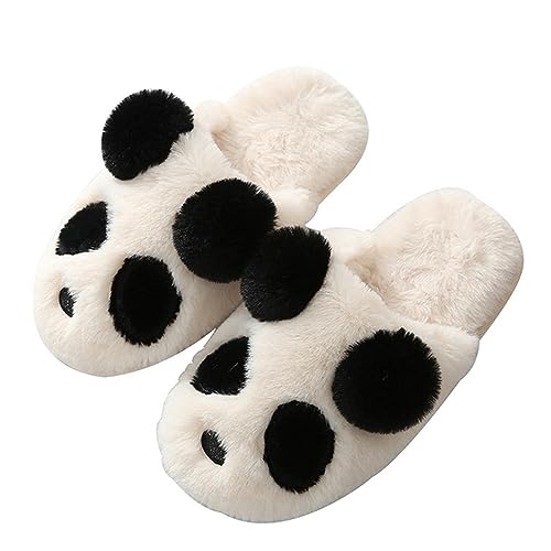 Pantoffeln. Cute Panda Slippers Women Winter Fluffy Furry Warm Slippers Indoor Fuzzy Slippers -Panda B-35-36 (22.5-23Cm) von BOQUN