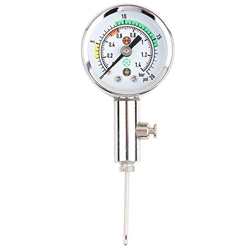 BORDSTRACT Mini Ballmanometer 0 bis 20 psi Mini Utility Luftdruckmesser Barometer Werkzeug für eine Vielzahl von Sportbällen wie Basketball, Fußball, Volleyball von BORDSTRACT