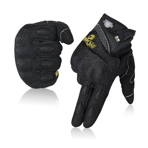 BORLENI Motorradhandschuh Herren Motorradhandschuhe atmungsaktive Vollfinger-Motorradhandschuhe Touchscreen Knöchelhandschuhe Schwarz von BORLENI