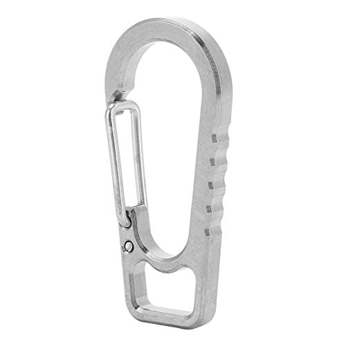 BOROCO Karabiner Schlüsselanhänger,Titanium Karabinerhaken,Edelstahl Karabinerhaken Groß für Outdoor-Abenteuer,Camping 5.2x2.5x0.7cm (Silbrig) von BOROCO