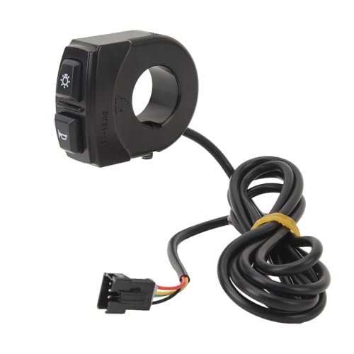 BOROCO Elektrischer Fahrrad-Lichtschalter, DK21 1S Elektrischer Fahrradhupen-Lichtschalter, ABS-wasserdichtes Elektrisches Fahrrad-Lithium-Batterie-Konvertierungszubehör von BOROCO