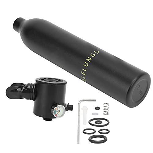 BOROCO Mini 0,5 l Tauchflasche, Sauerstoffflasche Unterwasseratemgerät zum Tauchen mit Tauchregler, Tauchausrüstung, Unterwasserrettungsnotfall(Schwarz) von BOROCO