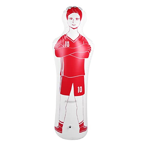 BOROCO Trainingspuppe, Aufblasbarer Fußball-Tumbler, Fußball-Kick-Verteidiger, 0,35 M, PVC-Boxsack Für Fußball-Boxtraining(Rot) von BOROCO
