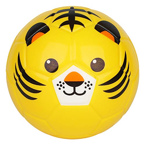 BORPEIN 15,2 cm großer Mini-Fußball, niedliches Tier-Design, weicher Schaumstoffball für Kinder, weich und federnd, perfekte Größe für Kinder zum Spielen, Tiger von BORPEIN